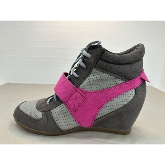 Lane Bryant Women's Ladies Shoes Gray pink Heal Sneakers. Size: 12 W - Picture 6 of 12